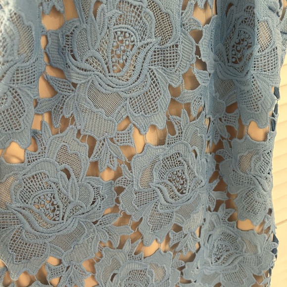 Just Me Blue Floral Lace Mini Dress - Picture 7 of 7